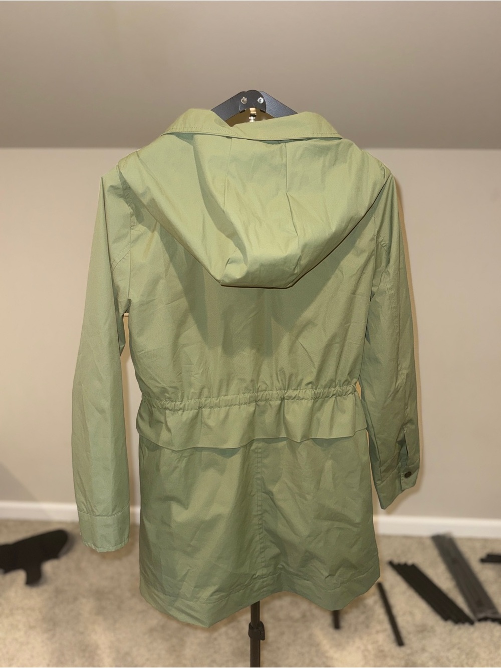 Two by Vince Camuto Sage Green Hooded Trench Coat
